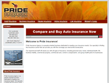 Tablet Screenshot of prideinsurance.com